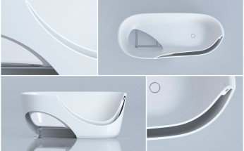 Unique lightweight dual wall solid surface tub design with inconspicuous seams (web)